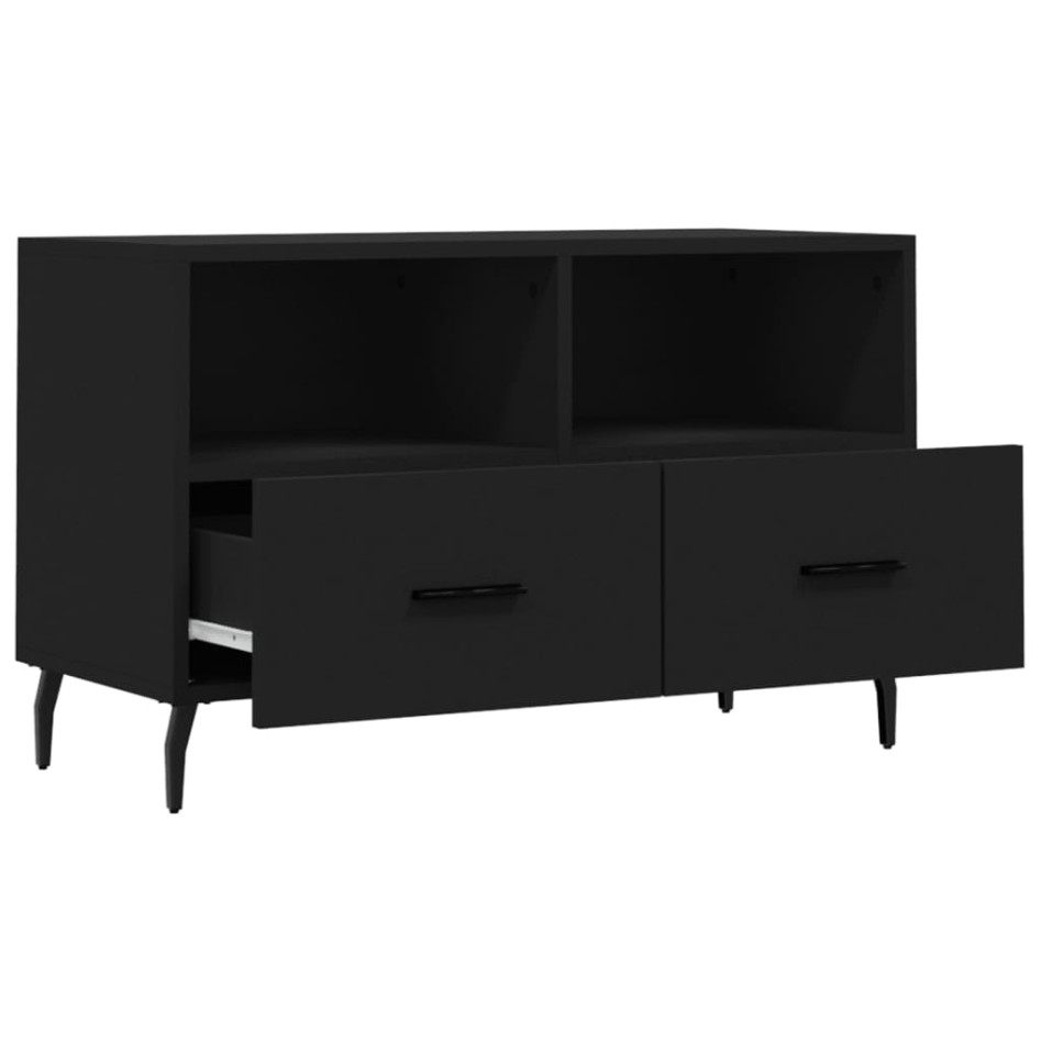 Mueble para TV madera contrachapada negro 80x36x50
