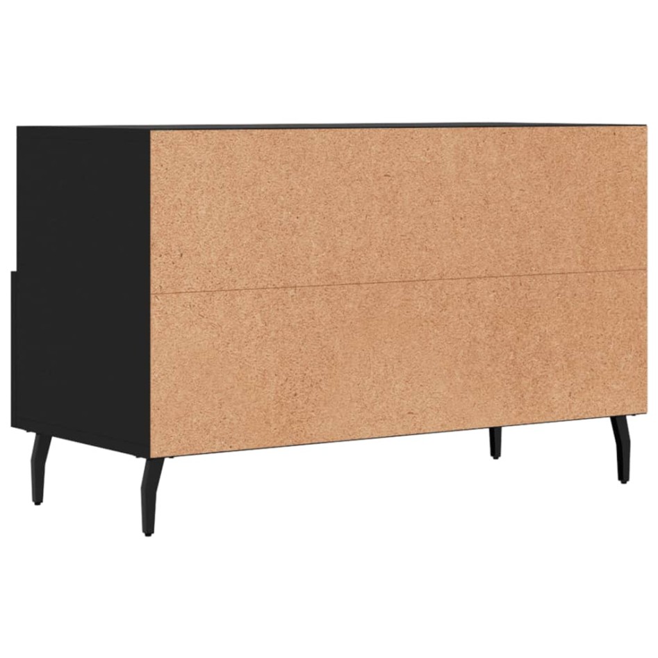 Mueble para TV madera contrachapada negro 80x36x50
