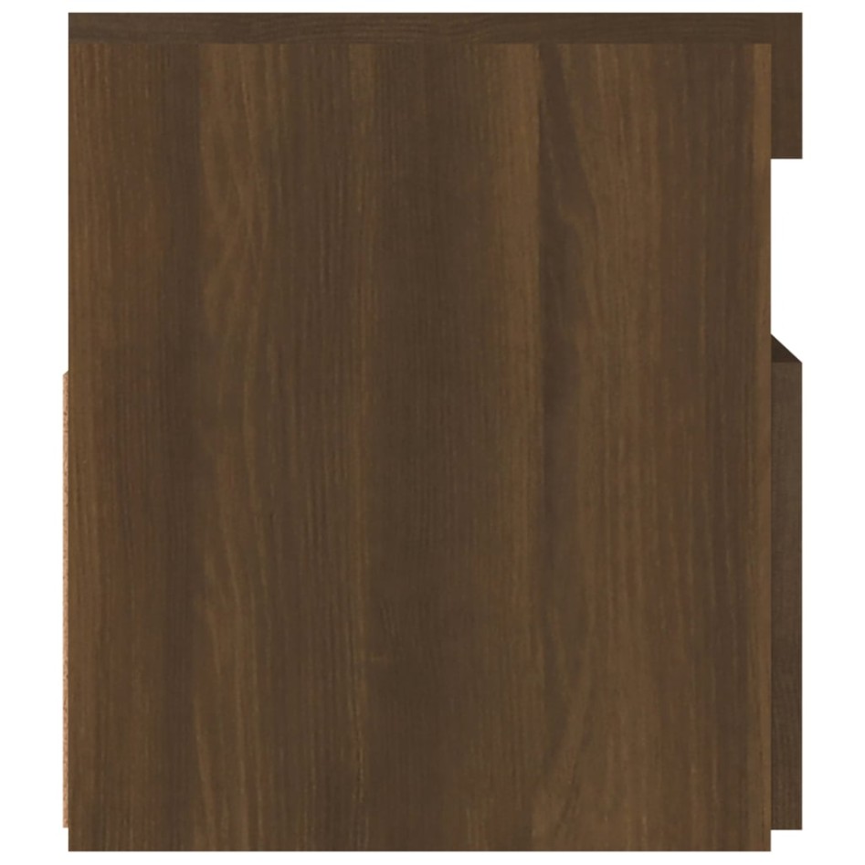 Mueble de TV con luces LED roble marrón 90x35x40