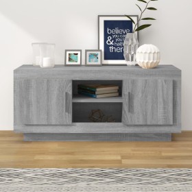 Mueble para TV madera contrachapada gris Sonoma 102x35x45
