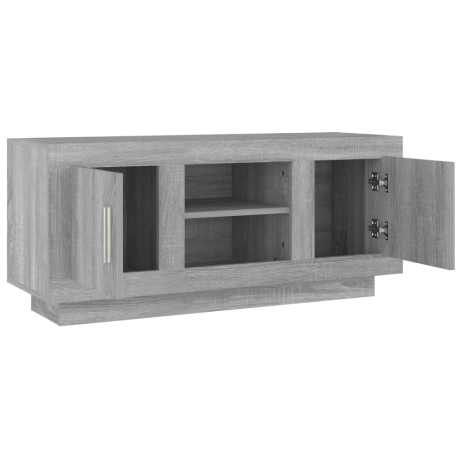 Mueble para TV madera contrachapada gris Sonoma 102x35x45