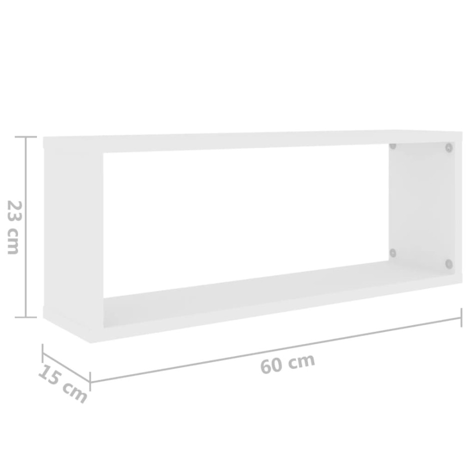 Estante cubo de pared 4 uds contrachapado blanco 60x15x23