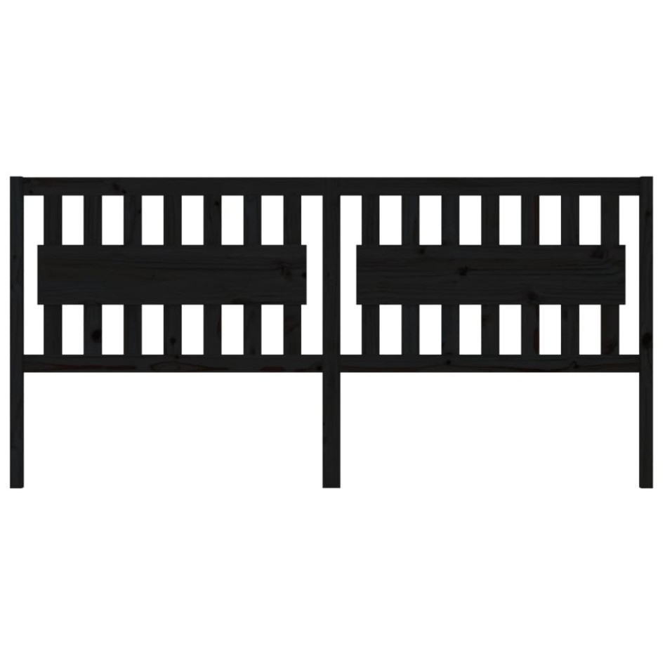 Cabecero de cama madera maciza de pino negro 205,5x4x100