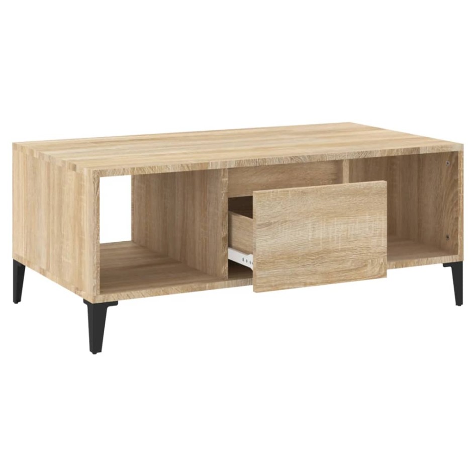 Mesa de centro madera contrachapada roble Sonoma 90x50x36,5