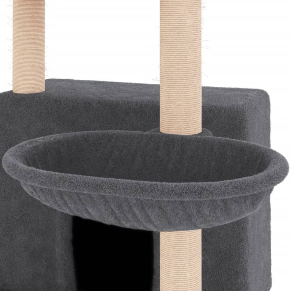 Rascador para gatos con postes de sisal gris oscuro 132