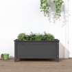 Jardinera madera maciza de pino gris 82,5x40x39 cm