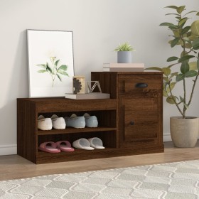 Mueble zapatero madera contrachapada roble marrón 100x42x60