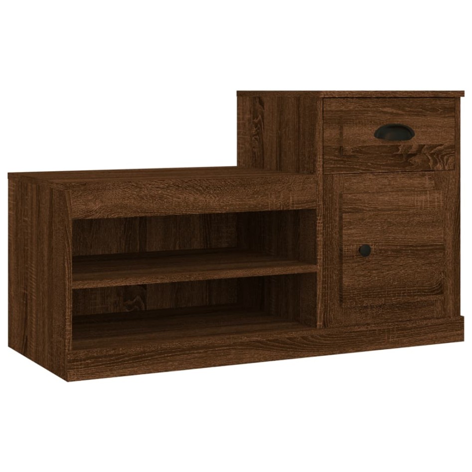 Mueble zapatero madera contrachapada roble marrón 100x42x60