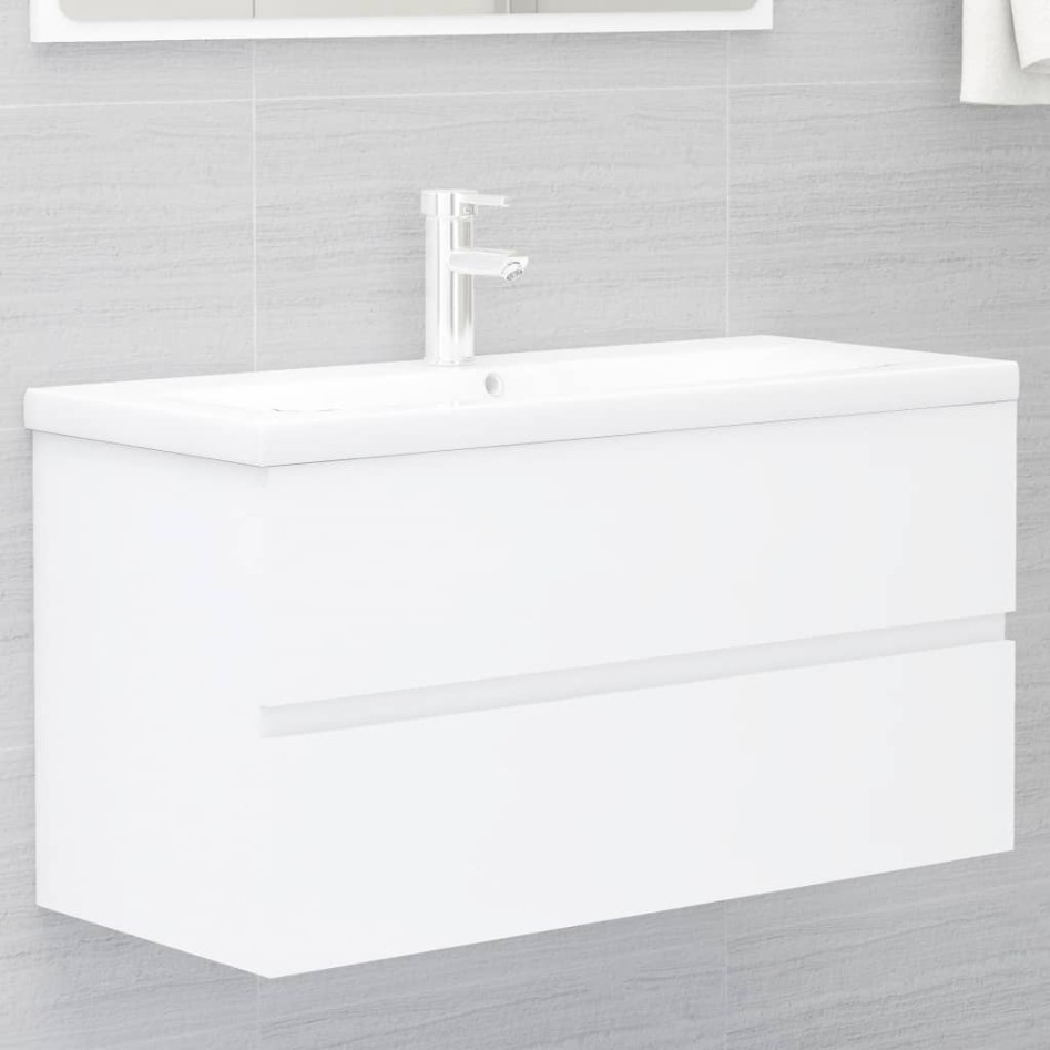 Mueble de lavabo madera de ingeniería blanco 90x38,5x45