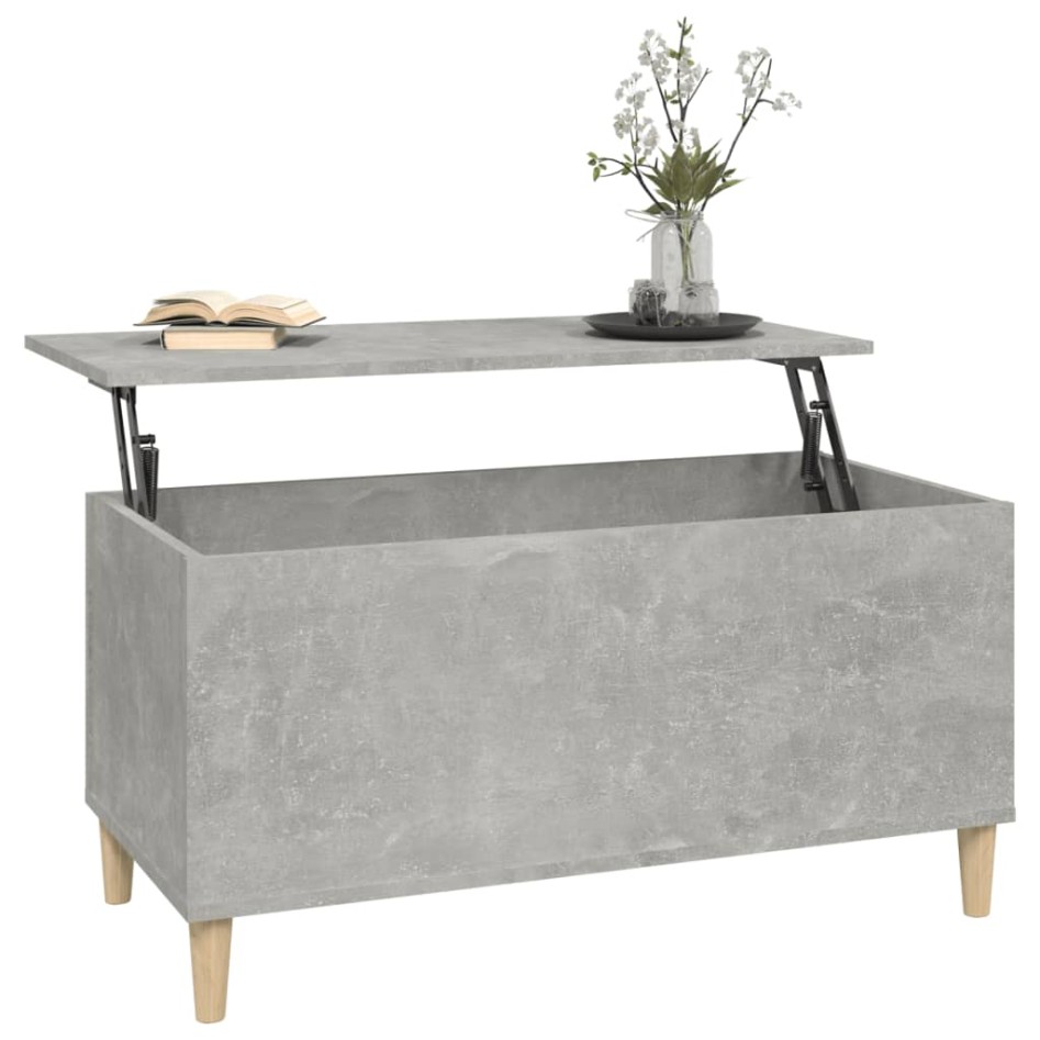 Mesa de centro madera contrachapada gris hormigón 90x44,5x45