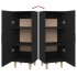 Aparador de madera contrachapada negro 34,5x34x90
