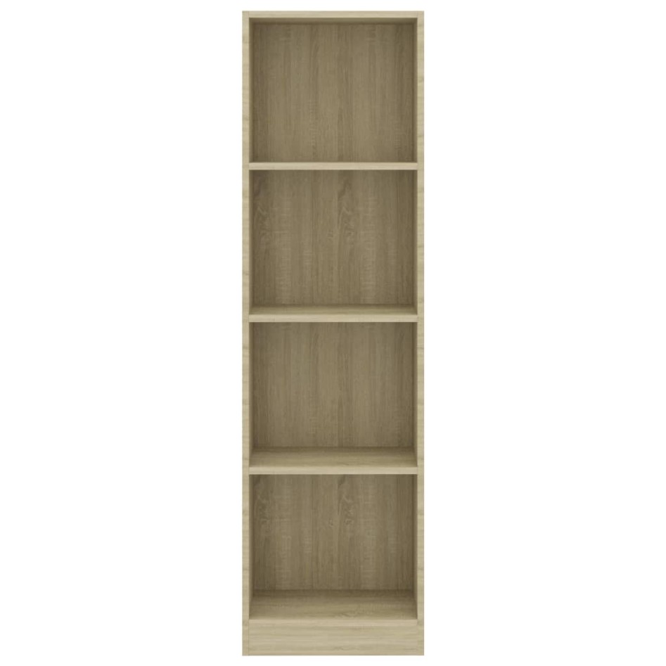 Estantería de 4 niveles contrachapada color roble