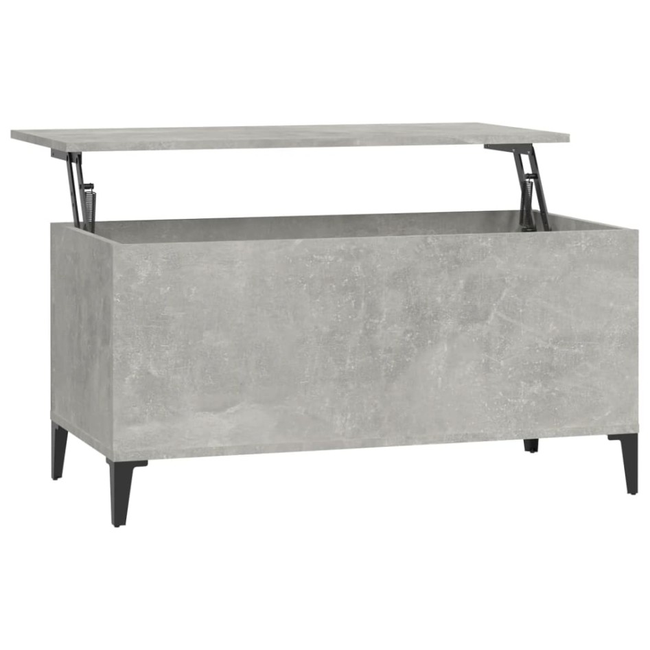 Mesa de centro madera contrachapada gris hormigón 90x44,5x45