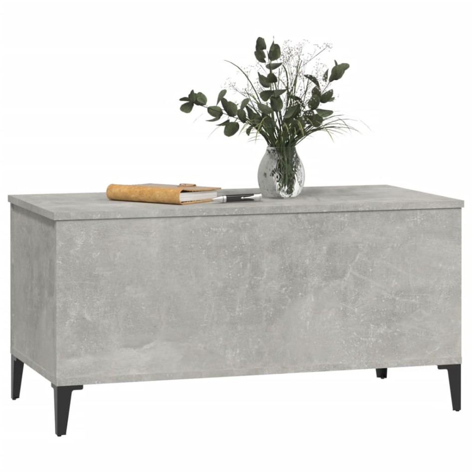 Mesa de centro madera contrachapada gris hormigón 90x44,5x45