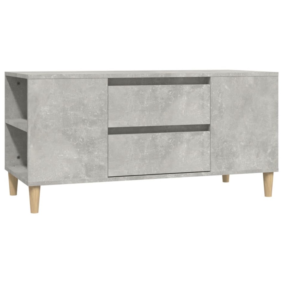 Mueble de TV madera contrachapada gris hormigón 102x44,5x50