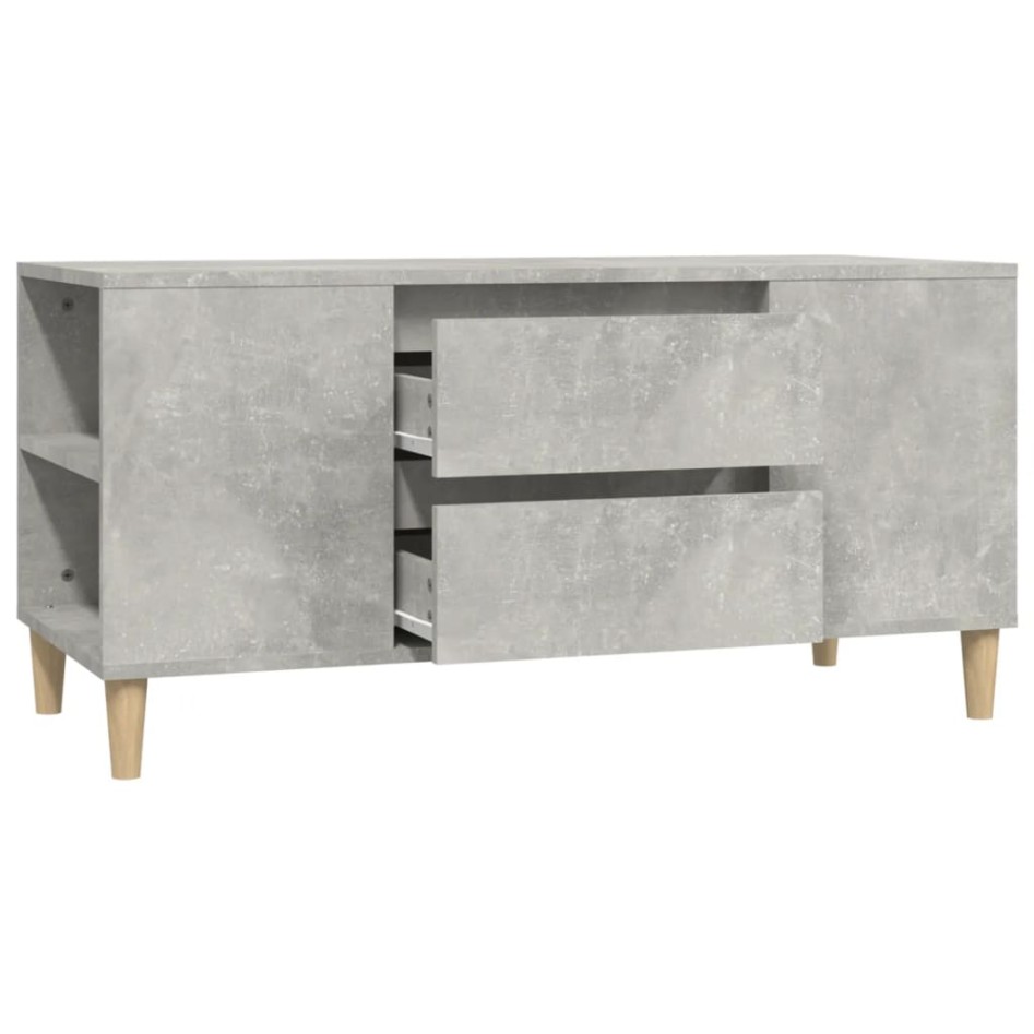 Mueble de TV madera contrachapada gris hormigón 102x44,5x50