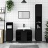 Armario de baño madera contrachapada negro 30x30x100