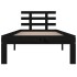 Estructura de cama sin colchón madera maciza negro 90x200