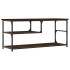 Mueble de TV contrachapada y acero marrón roble 103x38x46,5