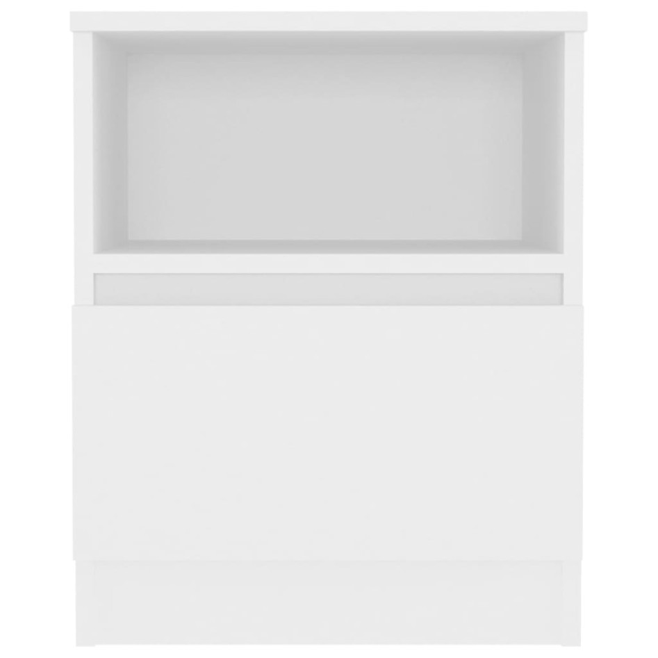 Mesitas de noche 2 uds madera contrachapada blanco 40x40x50