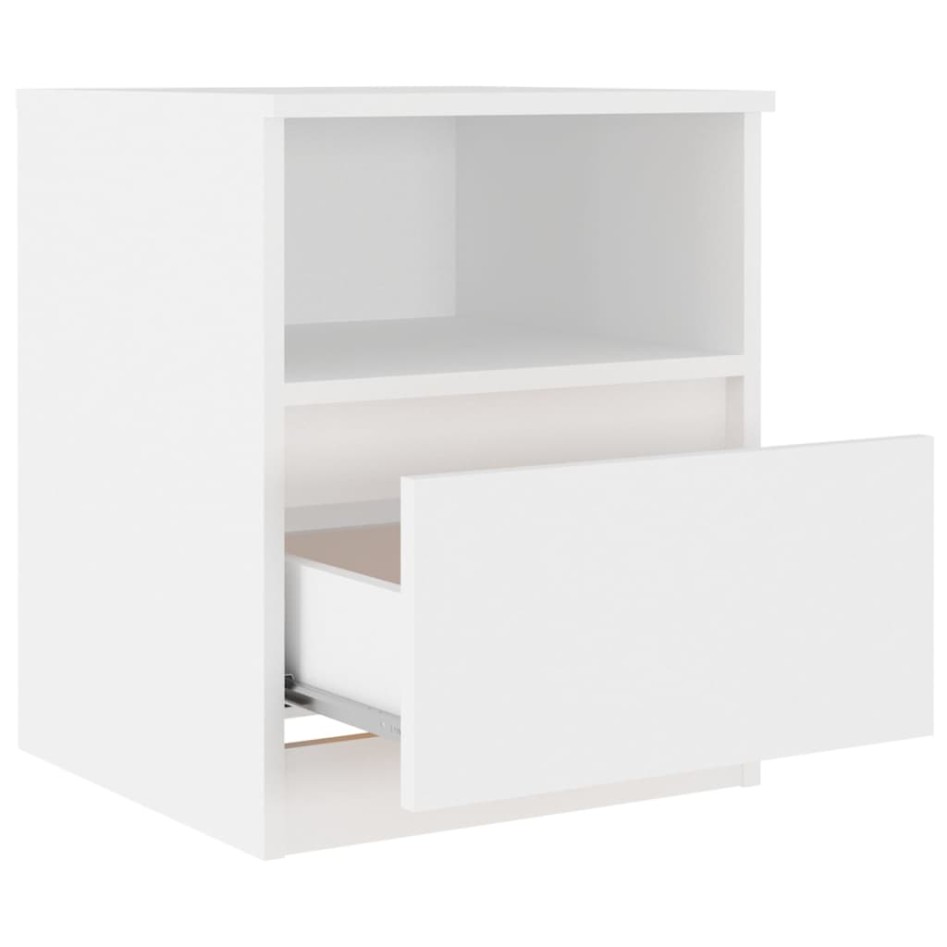 Mesitas de noche 2 uds madera contrachapada blanco 40x40x50