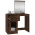 Tocador y espejo madera contrachapada roble humo 90x50x132,5