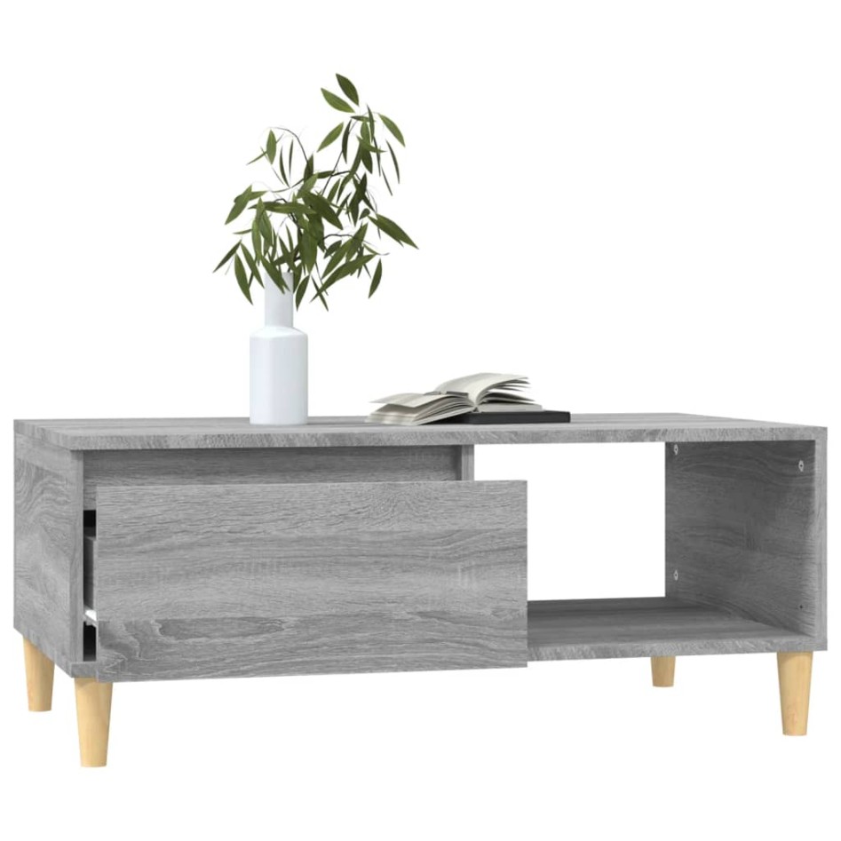 Mesa de centro madera contrachapada gris Sonoma 90x50x36,5