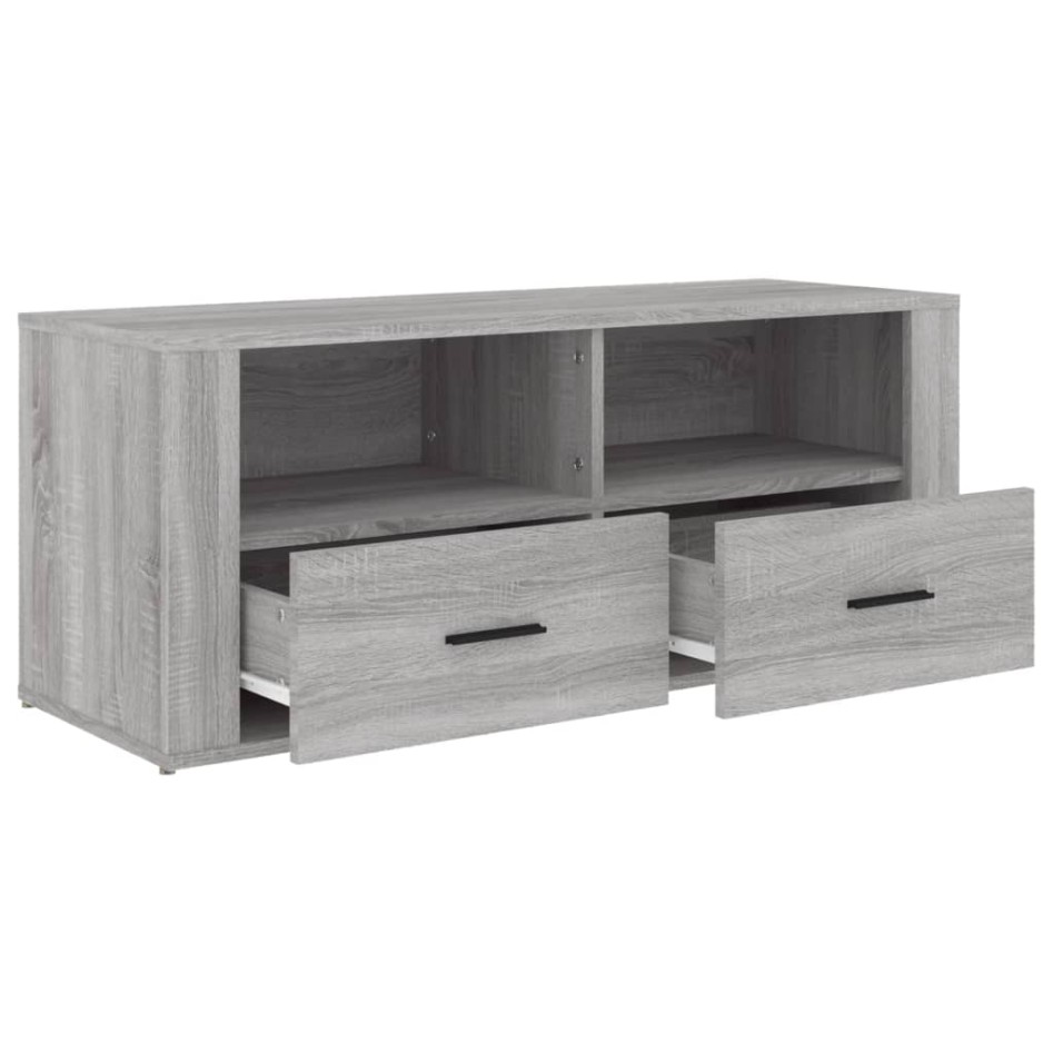 Mueble de TV madera contrachapada gris Sonoma 100x35x40