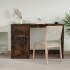 Escritorio y cajón madera contrachapada roble humo 115x50x75