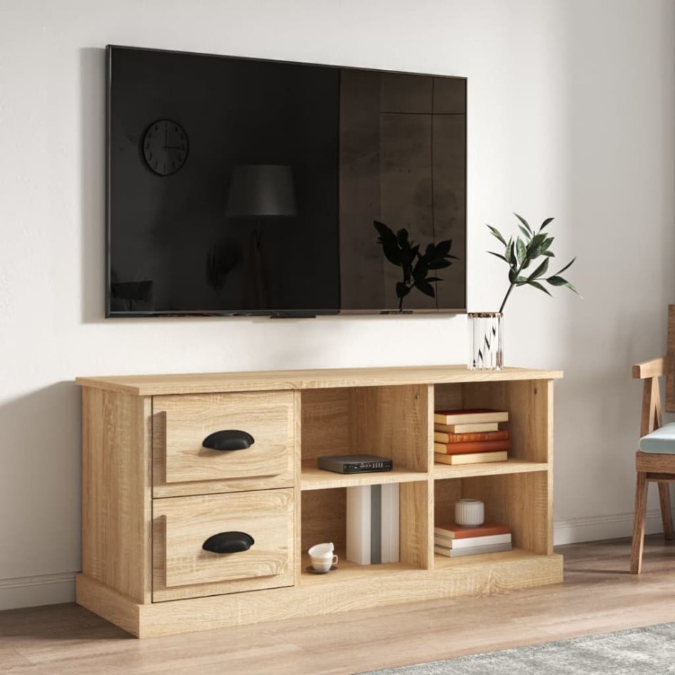 Mueble de TV madera contrachapada roble Sonoma 102x35,5x47,5