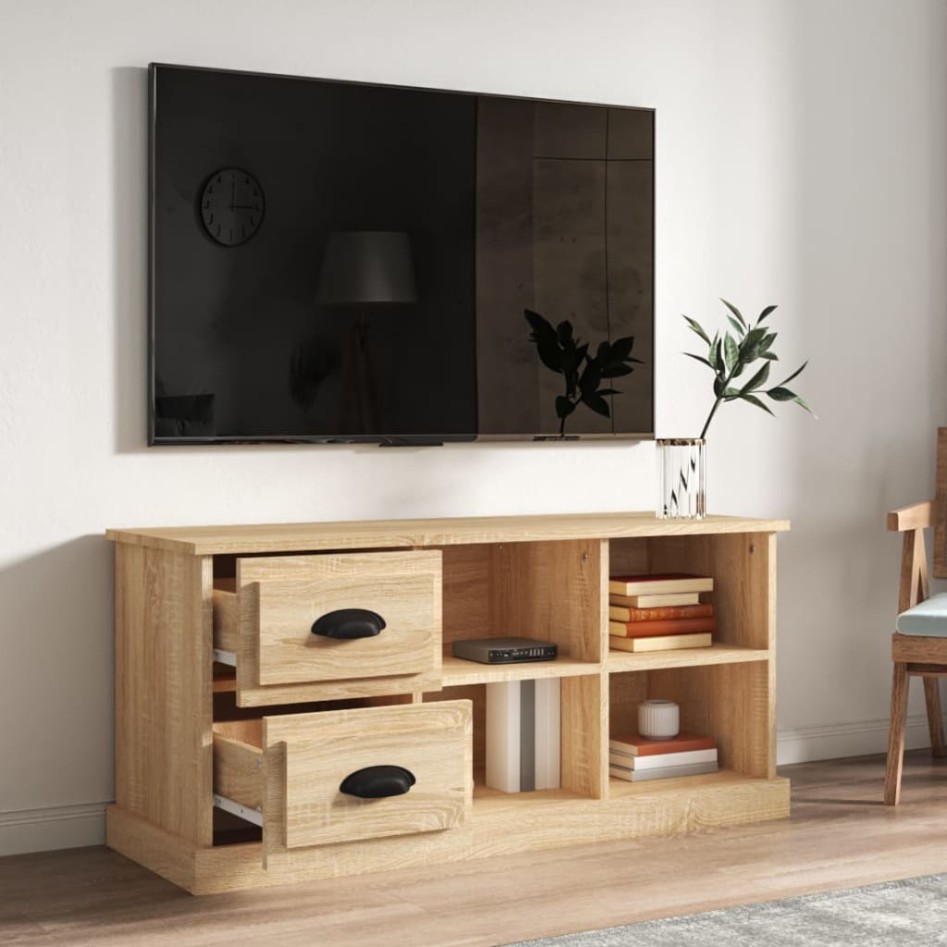 Mueble de TV madera contrachapada roble Sonoma 102x35,5x47,5