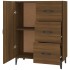 Aparador de madera de ingeniería marrón roble 69,5x34x90