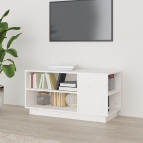 Mueble de TV madera maciza de pino blanco 80x35x40,5