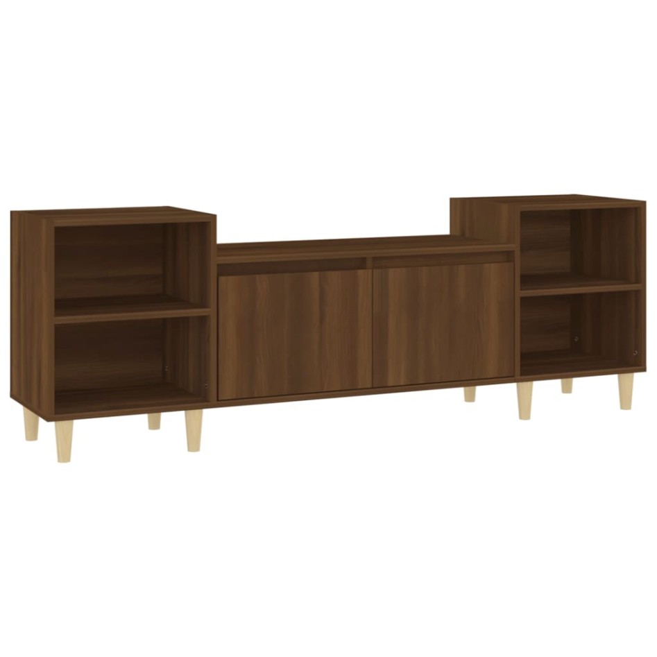 Mueble para TV madera contrachapada marrón roble 160x35x55