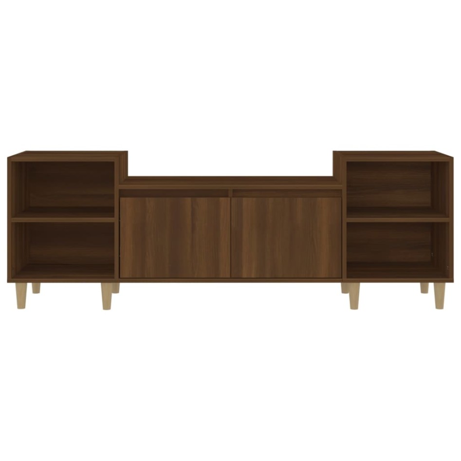 Mueble para TV madera contrachapada marrón roble 160x35x55