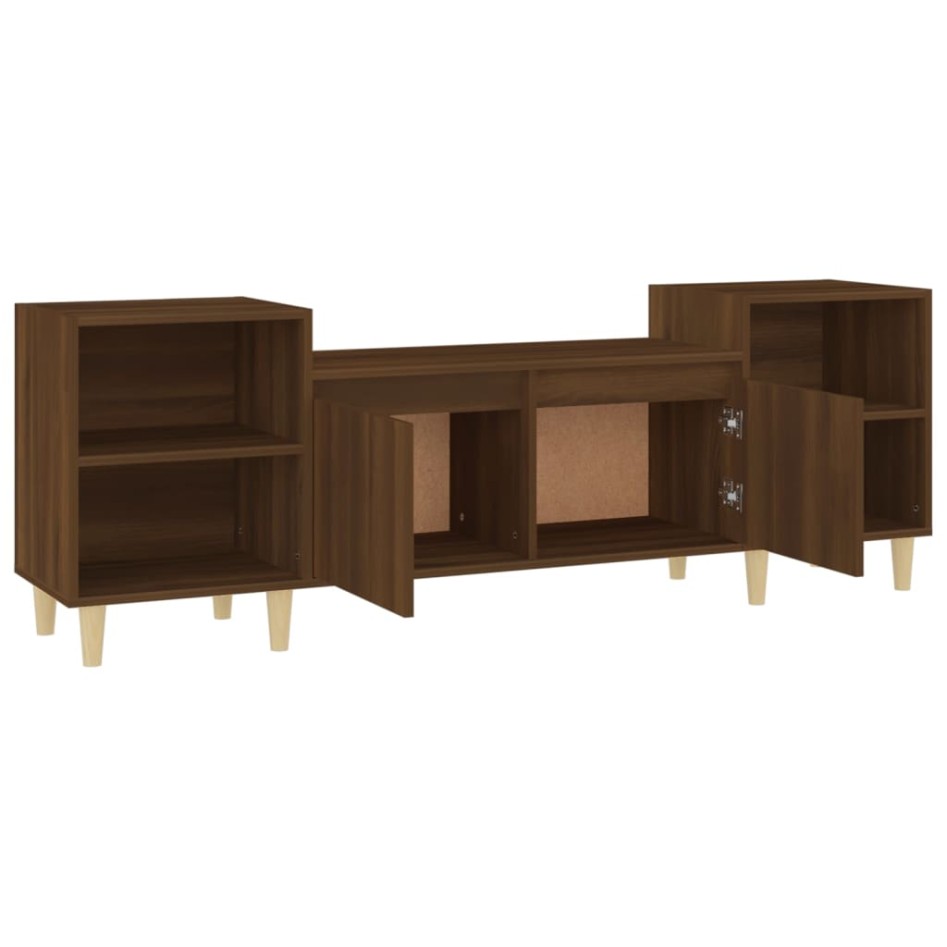 Mueble para TV madera contrachapada marrón roble 160x35x55