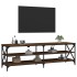 Mueble de TV madera contrachapada marrón roble 160x40x50
