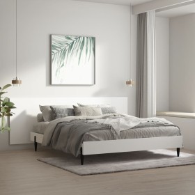 Cabecero de cama pared madera contrachapada blanco
