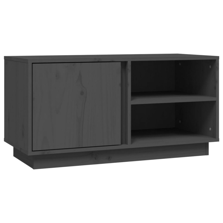 Mueble de TV madera maciza de pino gris 80x35x40,5