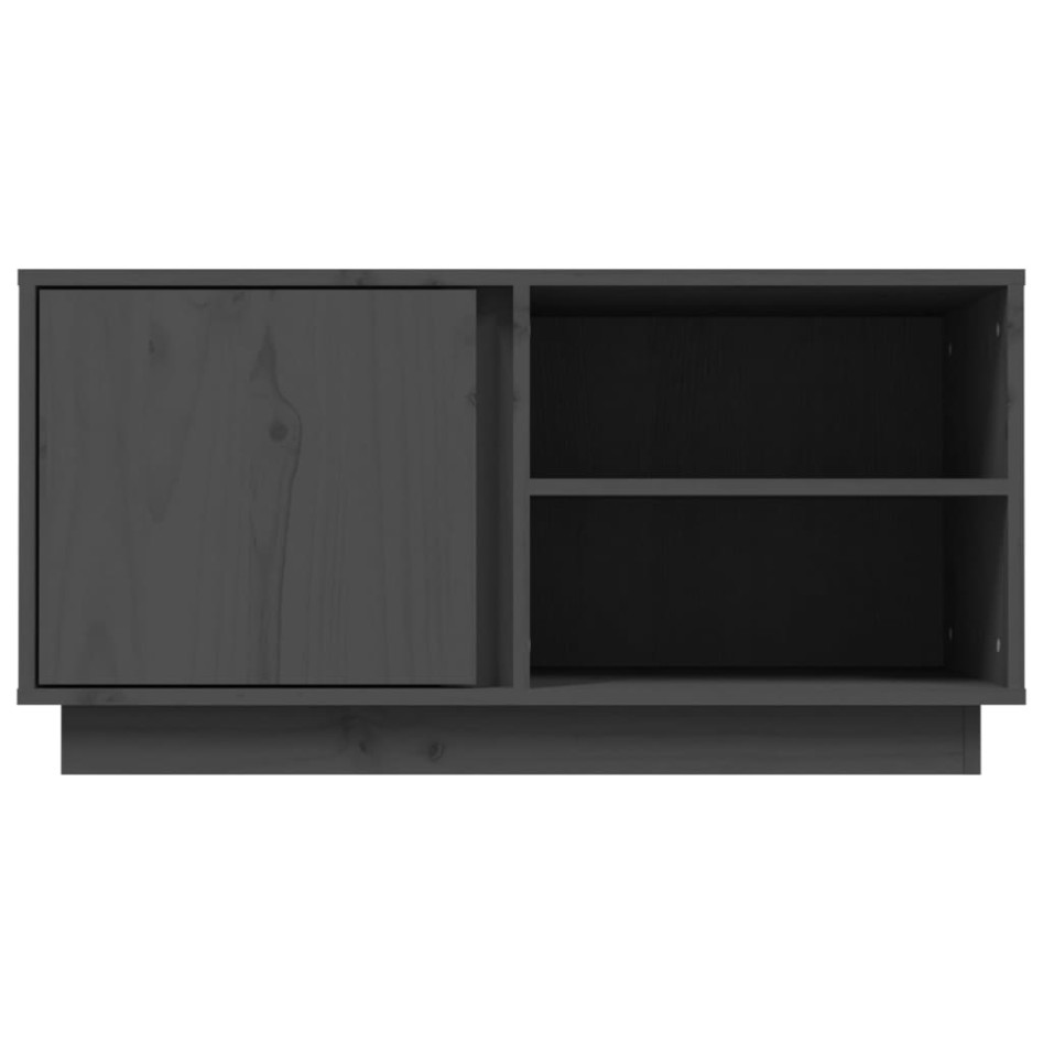 Mueble de TV madera maciza de pino gris 80x35x40,5