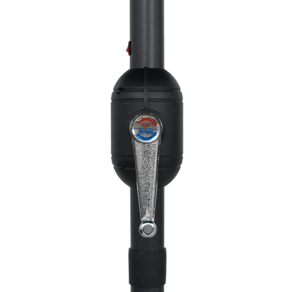 Sombrilla de jardín con luces LED palo de aluminio taupe 270