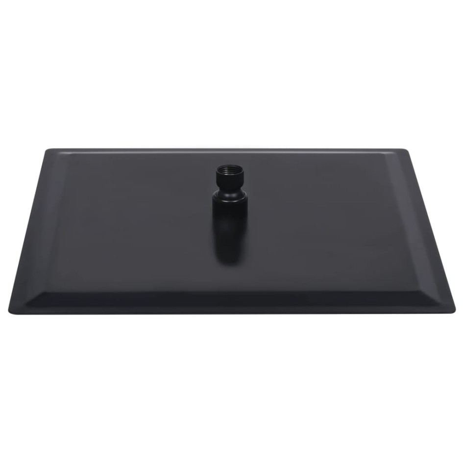 Cabezal ducha efecto lluvia acero inox cuadrado negro 40x40