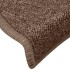 Alfombras de peldaños de escalera 15 uds marrón 65x24x4