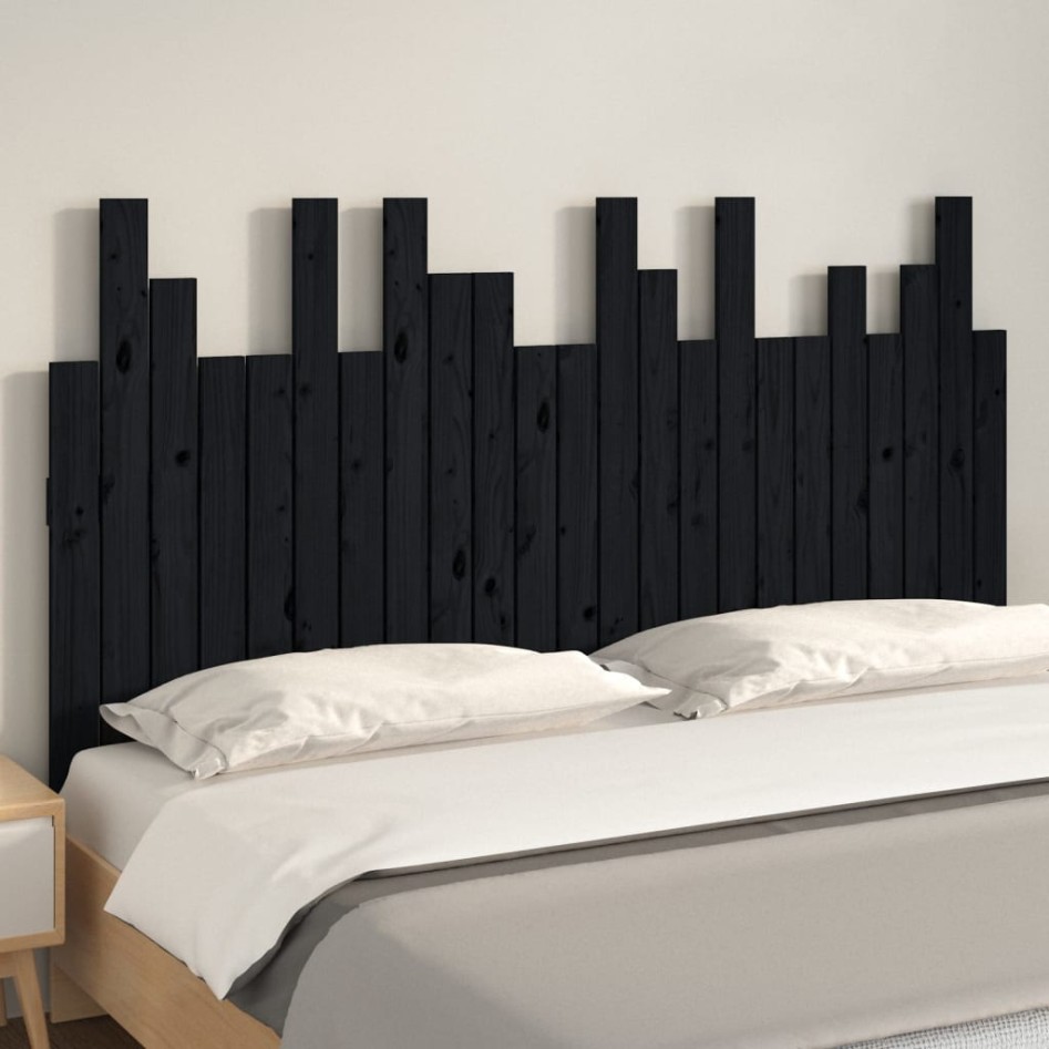 Cabecero de cama de pared madera maciza pino negro