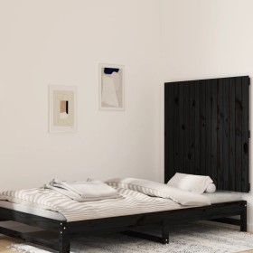 Cabecero de cama de pared madera maciza pino negro 95,5x3x90