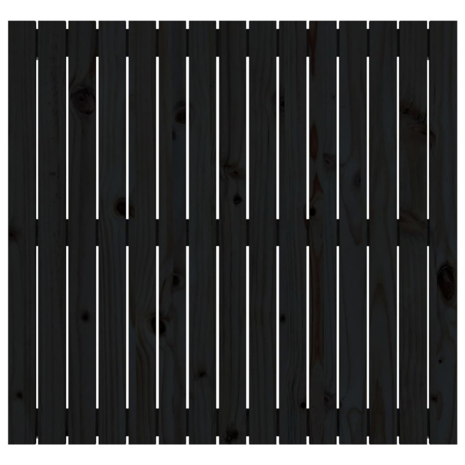Cabecero de cama de pared madera maciza pino negro 95,5x3x90