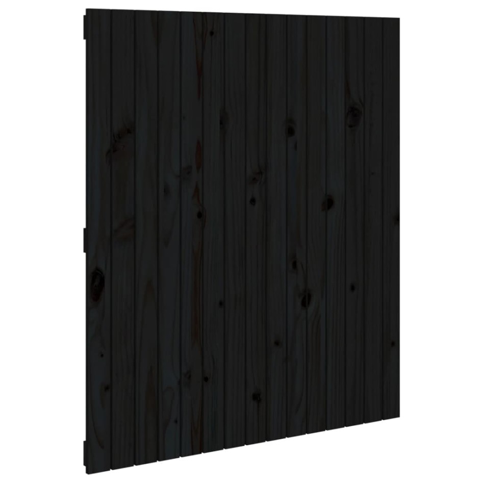 Cabecero de cama pared madera maciza pino negro 95,5x3x110