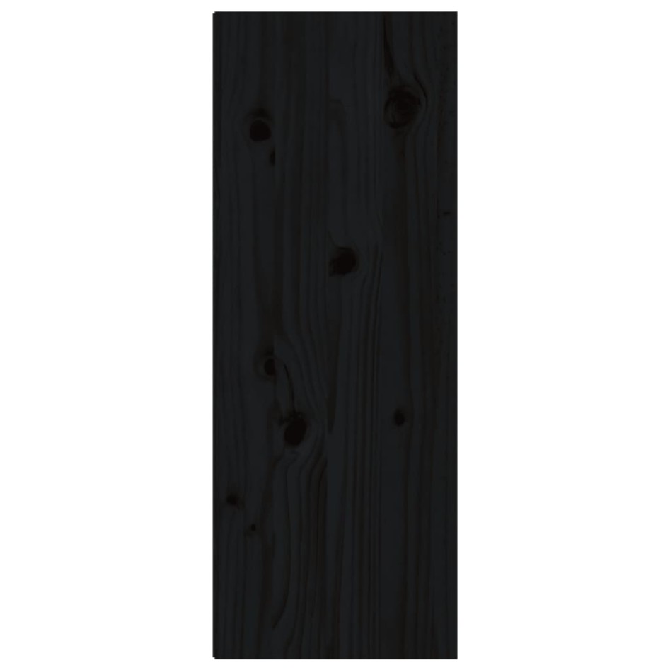 Armarios de pared 2 uds madera maciza de pino negro 30x30x80