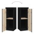 Armarios de pared 2 uds madera maciza de pino negro 30x30x80