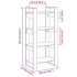 Estantería/divisor de espacios madera maciza negro 60x35x125